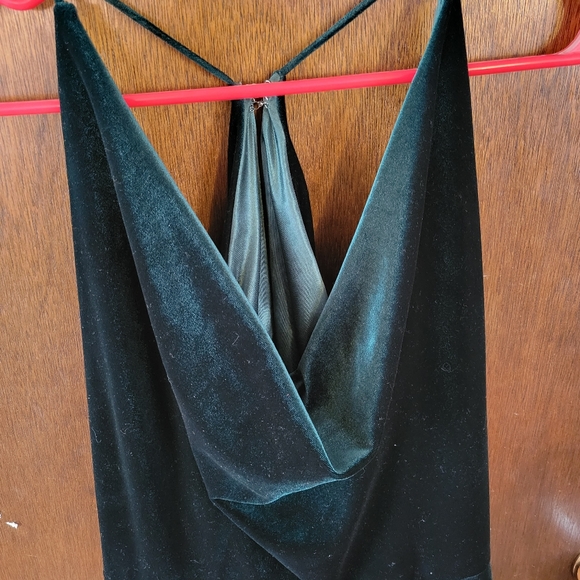 Jenny Yoo velvet green maxi dress womens 24 - Picture 4 of 10